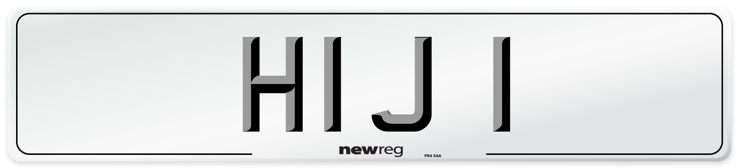 HIJ 1 Number Plate from New Reg